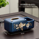 Ceramic Tissue Box for Living Room Coffee Table Decor - Axyaa Light Luxury Collection