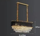 Axyaa Gold Body Black Metal Crystal Chandelier for Elegant Home Lighting