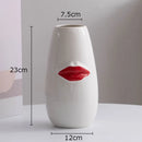Axyaa Red Lips Ceramic Vase for Minimalist Floral Arrangements