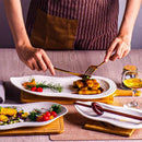 Axyaa Gourd BBQ Plate Ceramic Tableware for Fusion, Chinese Restaurant