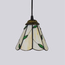 Mosaic Pendant Light with Stained Glass Shade in Colorful Mediterranean Style by Axyaa