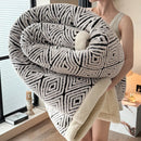 Axyaa Geometric Tuff Fleece Bed Blanket: Soft Sofa Throw, Warm Winter Artificial Lambs Wool