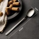 Axyaa Stainless Steel Long Handle Dessert Eating Spoon Oval Tableware