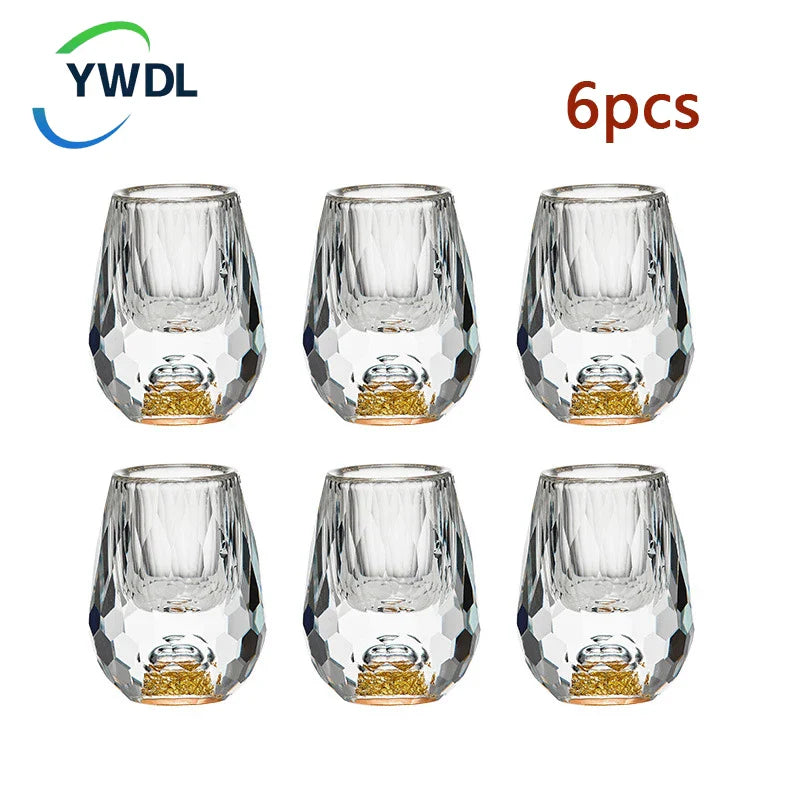 Axya 15ml Diamond Crystal Liquor Shot Glass Set for Wine, Whiskey, Brandy, Tea