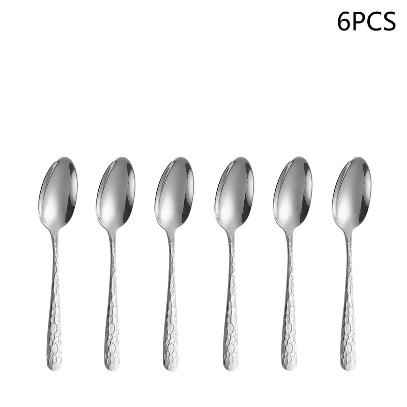 Axyaa Stainless Steel Tableware Set: Knife, Fork, Spoon - Household Dining Set