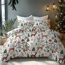 Axyaa 3D Christmas Tree Deer Print Duvet Cover Set - Festive Seasonal Bedroom Decor