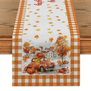 Axyaa Thanksgiving Table Runner Pumpkin Maple Leaf Decor for Dining Coffee Table