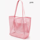 Axyaa Mesh Beach Tote: Women's Shoulder Handbag and Clothing Storage Bag