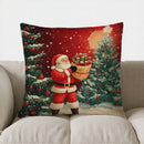 Axyaa Snowman Sleigh Ride Christmas Pillow Cover for Sofa, Bedroom, Car