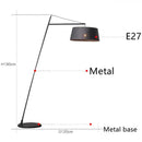 Axyaa Nordic Black Floor Lamp with Fabric Shade & Metal Base