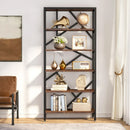 Axyaa 71" Industrial 5-Shelf Bookcase Display Rack for Living Room