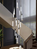 Axyaa Modern Crystal Staircase Chandelier for Villa Living Room Duplex Attic