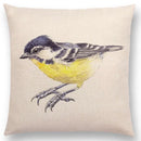 Birds Painting Cushion Cover - Axyaa Collection: Robin, Titmouse, Toucan, Sparrow, Firecrest, Cardinal, Bullfinch