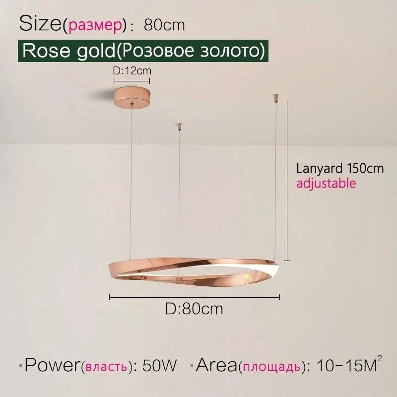 Axyaa Nordic LED Pendant Chandelier for Modern Living Room Lighting