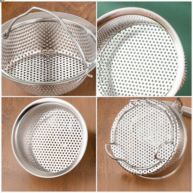 Axyaa Stainless Steel Drain Basket for Food Prep Vegetable Fruit, Multifunction Stainer