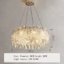 Axyaa Glass Crystal Chandelier: Modern Minimalist Luxury Pendant Light for Home Decor