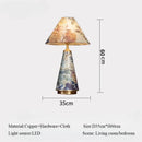 Axyaa Velvet Floral Desk Lamp - Antique Northeast Style, Bedroom Bedside Atmosphere
