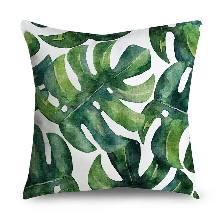 Axyaa Tropical Plant Leaves Pillowcase 45*45cm