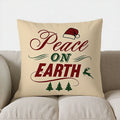 Axyaa Peace On Earth Christmas Pillow Cover for Sofa, Bedroom, Car