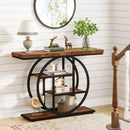 Axyaa 4-Tier Industrial Entryway Console Table for Living Room, Foyer, Hallway