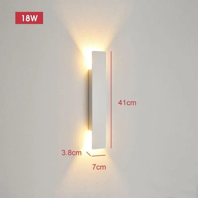 Axyaa 18W LED Black Wall Lamp Outdoor Waterproof Aluminum Wall Lights
