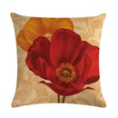 Axyaa Retro Rose Linen Pillowcase 45*45cm - Furniture Decorative Cushion Cover