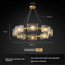 Axyaa Copper Glass Chandelier for Living Room, Bar, Villa, Staircase - Luxury Textured Design