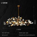 Axyaa Copper LED Chandeliers: Branch Suspension Pendant Lamp for Living Dining Room Decor