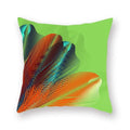 Axyaa Avocado Green Feather Print Pillow Cover 45x45cm
