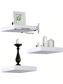 Axyaa Black Floating Wall Shelf Small Shelves with Mounting Brackets for Home Decor