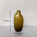 Axyaa Circular Glass Vase Desk Decoration Hydroponics Flower Pots Modern Decor
