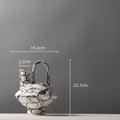 Axyaa Geometric Graffiti Pattern Ceramic Vase with Handle for Home Decor