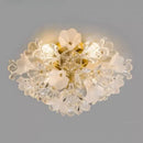 Axyaa Princess Flower Crystal Glass Ceiling Lamp - Cream Bedroom Dressing Room Lighting