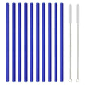 Axyaa 12Pcs Glass Straw Set: Reusable Straws 8'' Long with Cleaning Brush