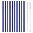 Axyaa 12Pcs Glass Straw Set: Reusable Straws 8'' Long with Cleaning Brush