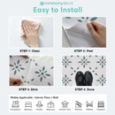 Axyaa Vinyl Non-Slip Floor Tile Sticker Waterproof 20cm x 20cm