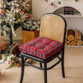 Axyaa Buffalo Check Kitchen Chair Seat Cushions - Farmhouse Style Tartan Plaid Square Cushion