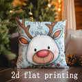 Axyaa Christmas Reindeer & Ornament Pillow Covers for Home Decor