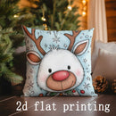 Axyaa Christmas Reindeer & Ornament Pillow Covers for Home Decor