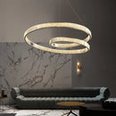 Axyaa Crystal Chandelier LED Light Fixture - Modern Luxury Hanging Lamp