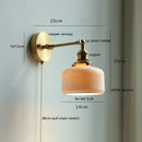 Axyaa Nordic Ceramic Copper LED Wall Lamp with Pull Chain Switch & Adjustable Up/Down Light
