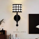 Axyaa Wave Point Fabric Wall Lamp for French Retro Bedroom, Living Room & Staircase