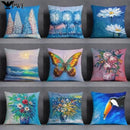 Axyaa Oil Painting Pattern Pillowcase for Car Ornaments, Office, Living Room Home
