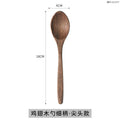 Axyaa Long Handle Wooden Soup Spoon Set of 6