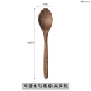 Axyaa Long Handle Wooden Soup Spoon Set of 6