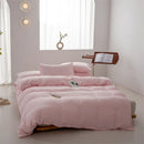 Axyaa Solid Color Washed Cotton Duvet Cover Set with Pillow Case