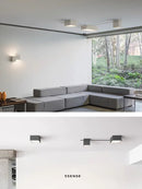 Axya Modern LED Ceiling Light for Living Room Bedroom: Dimmable Black White Art Chandelier