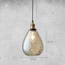 Axyaa Amber Glass Vintage Pendant Lamp with LED Edison Bulb - Industrial Lighting Fixtures