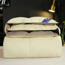 Axyaa White Down Comforter Duvet Winter Quilt Cotton Cover Twin King Size