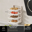 Axyaa Kitchen Folding Side Dish Rack Expandable Microwave Shelf Food Storage Shelves